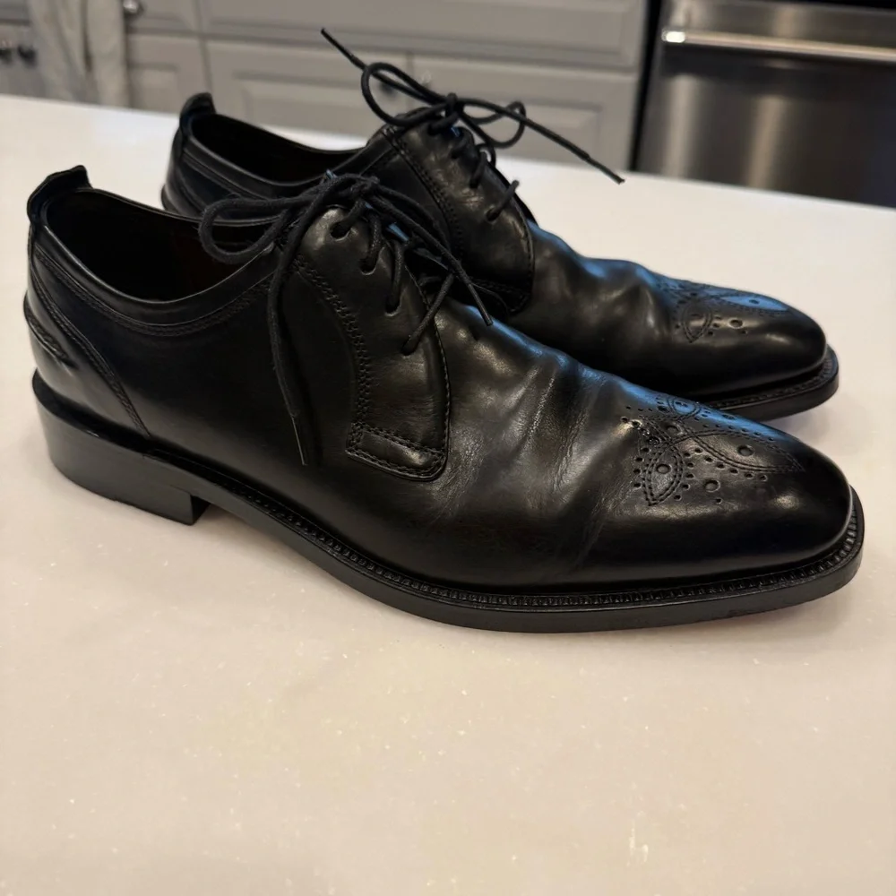 Cole Hann Men’s Modern Classic Oxfords Black Leather Uppers & Soles Size 8M EUC